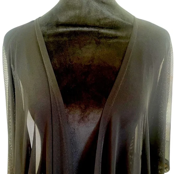 Black,kimono,flowing, sheer,swim cover Large,OS,New - Picture 4 of 5